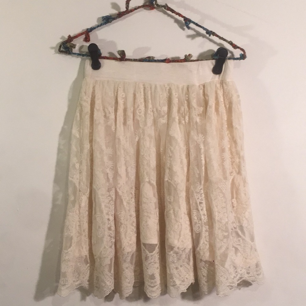 Ivory lace skirt